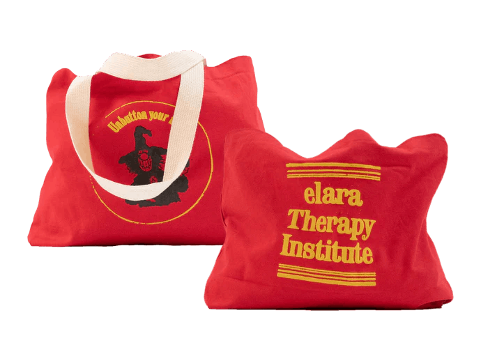 X Elara Therapy Institute Puffy Print Tote Bag in Red, Men's