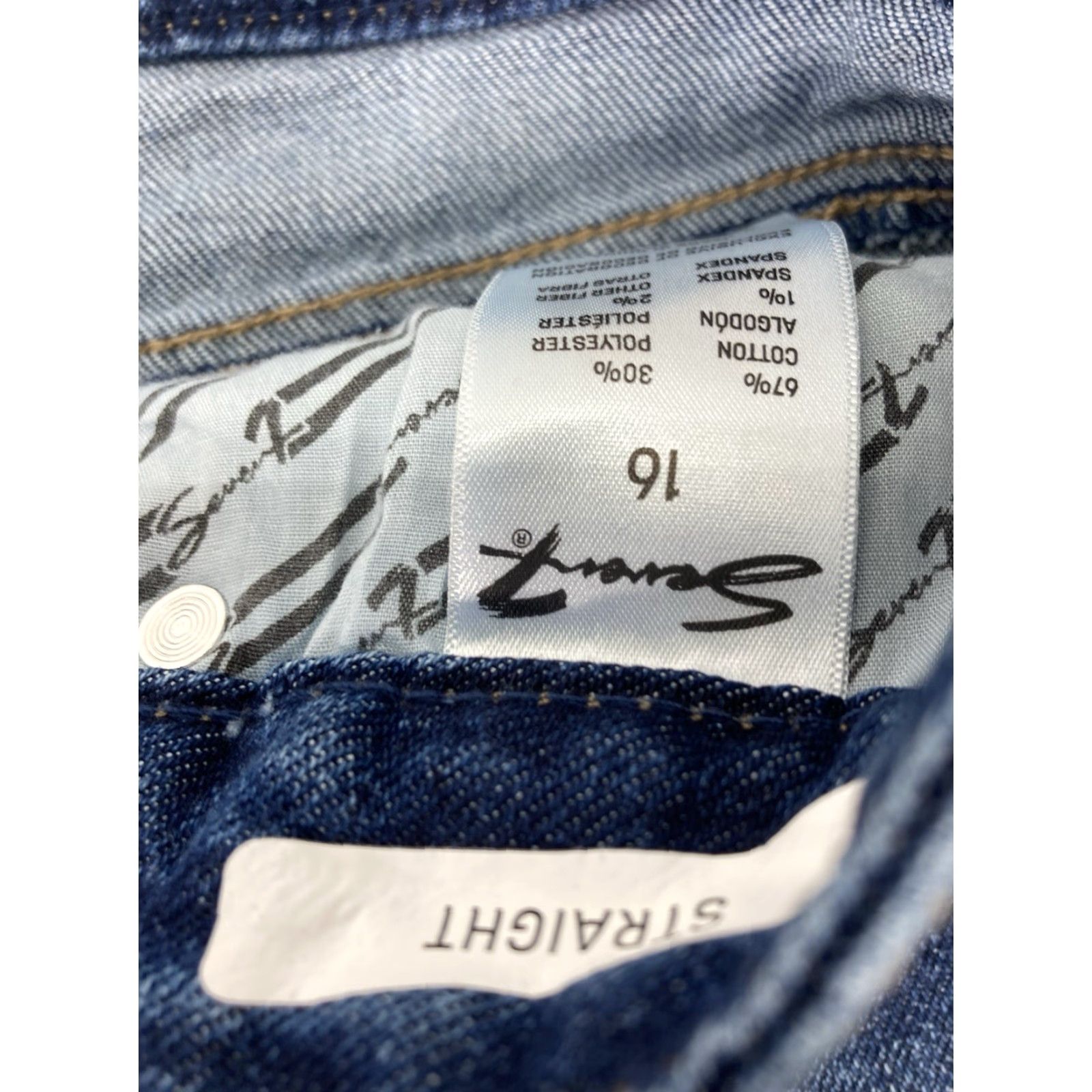 Vintage Seven7 Jeans Women Size 16 36X30 High Rise Stretch 90s Blue NWT Straight Size 38" / US 16 / IT 52 - 7 Thumbnail