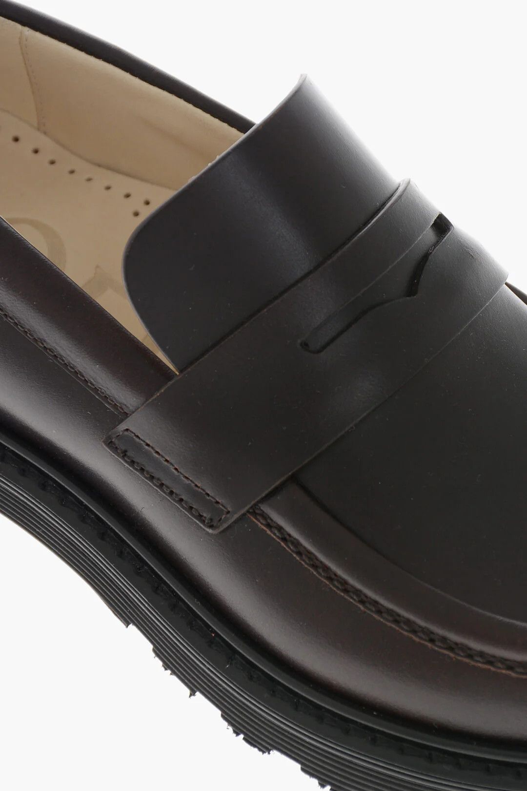 Loewe og1mm0426 Brushed Leather Penny Loafers in Brown Size US 5 / IT 35 - 4 Thumbnail