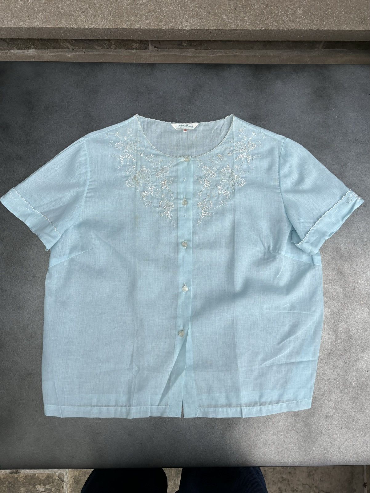 Vintage True Vintage Sheer Lace Night Shirt See Through Embroidered Size M / US 6-8 / IT 42-44 - 2 Thumbnail