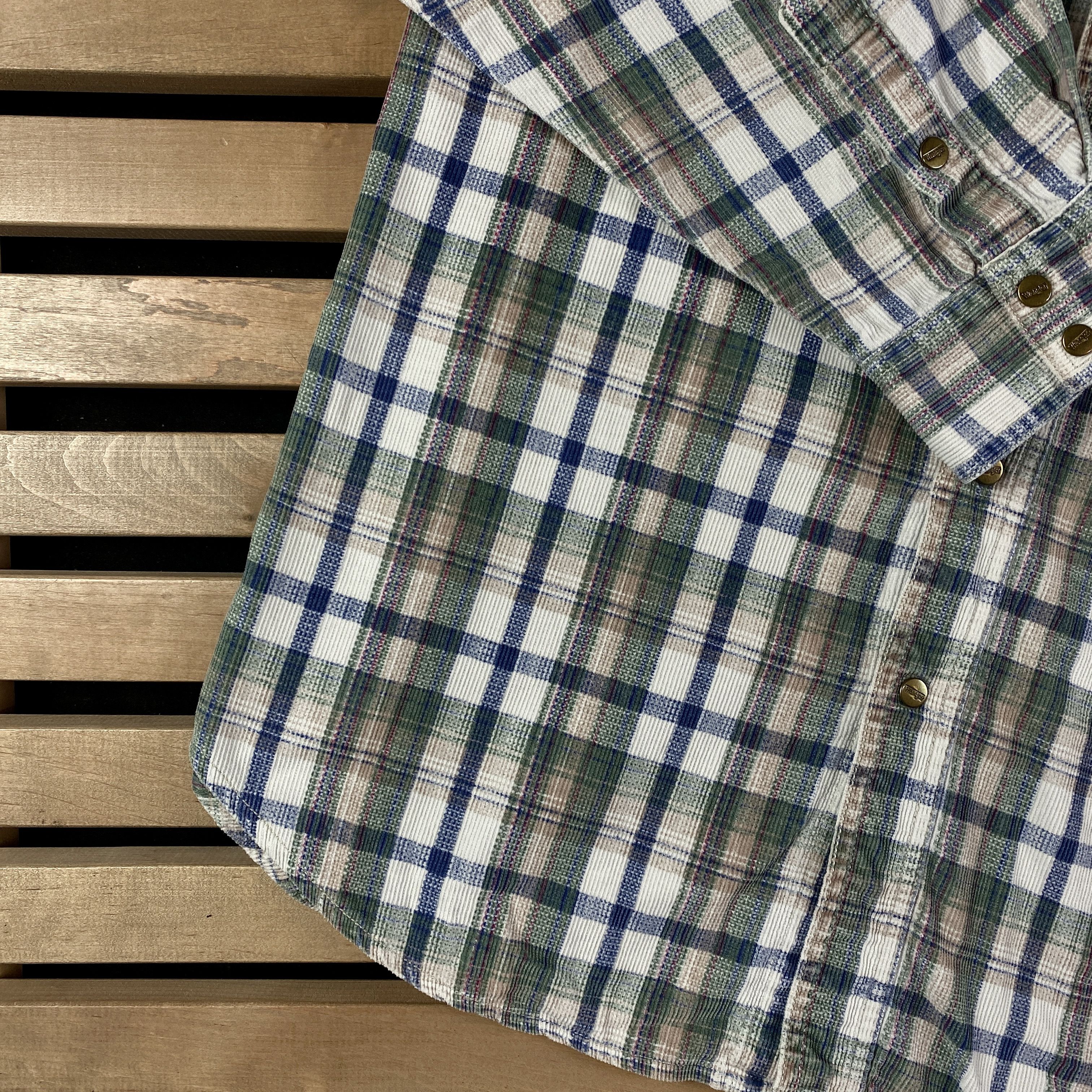 Vintage × Wrangler Mens Vintage Long Sleeve Shirts Wrangler Size XL Cotton Size US XL / EU 56 / 4 - 3 Thumbnail