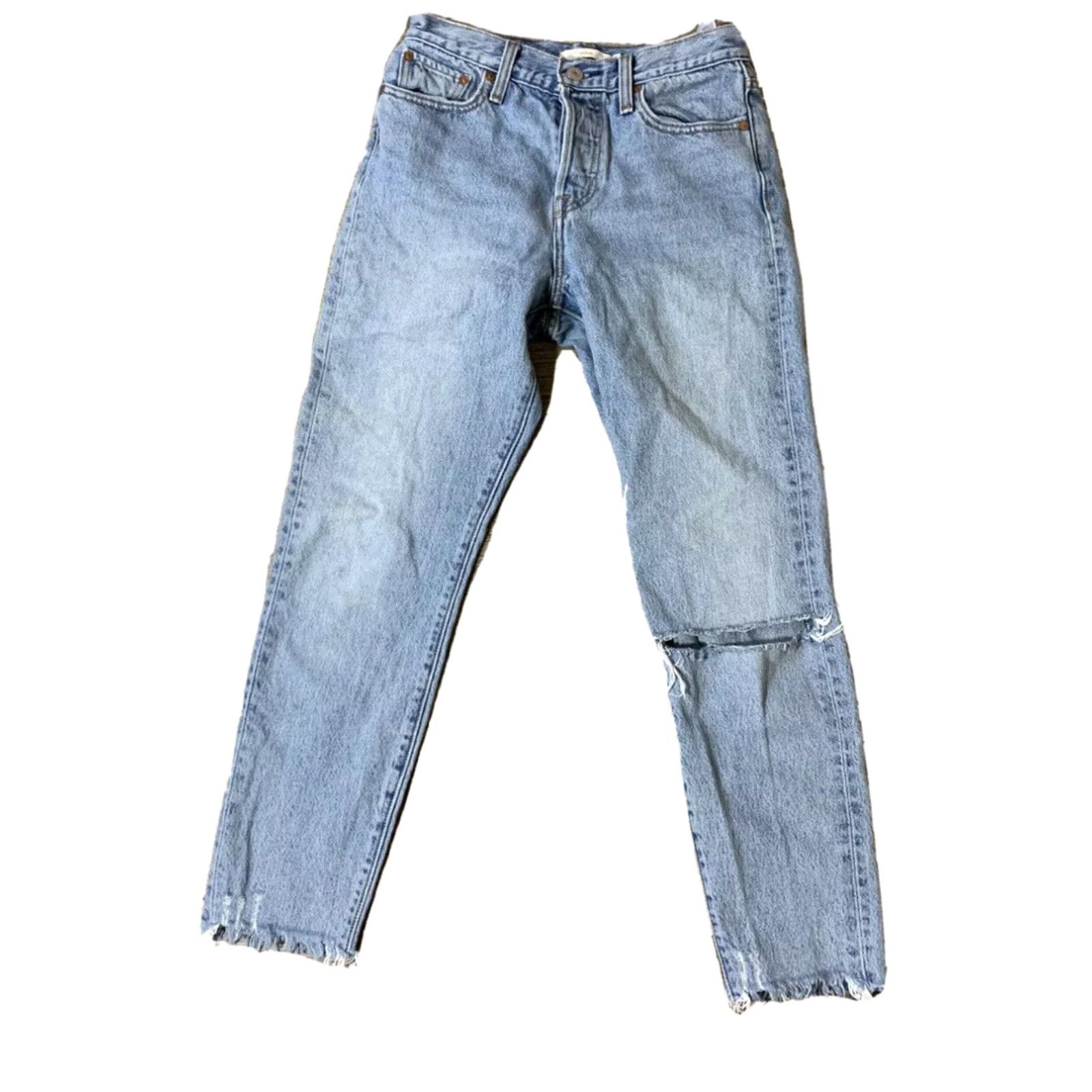 VINTAGE Levi's Wedgie Fit High Rise Distressed Women's Blue Jeans Size 26 X 27
