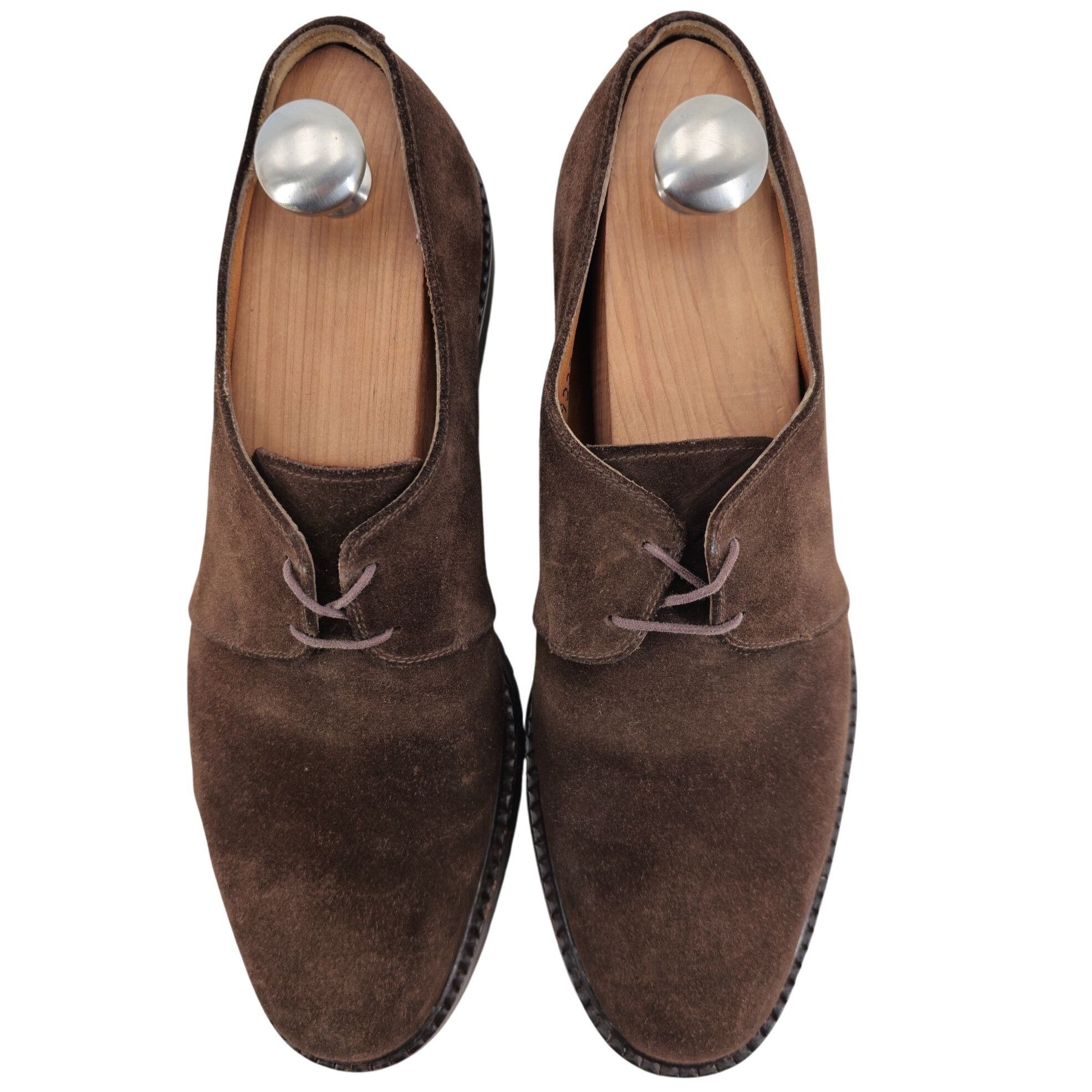 Salvatore Ferragamo Salvatore Ferragamo Italy Brown Suede Plain-toe Derby Mens 7 Size US 7 / EU 40 - 10 Thumbnail