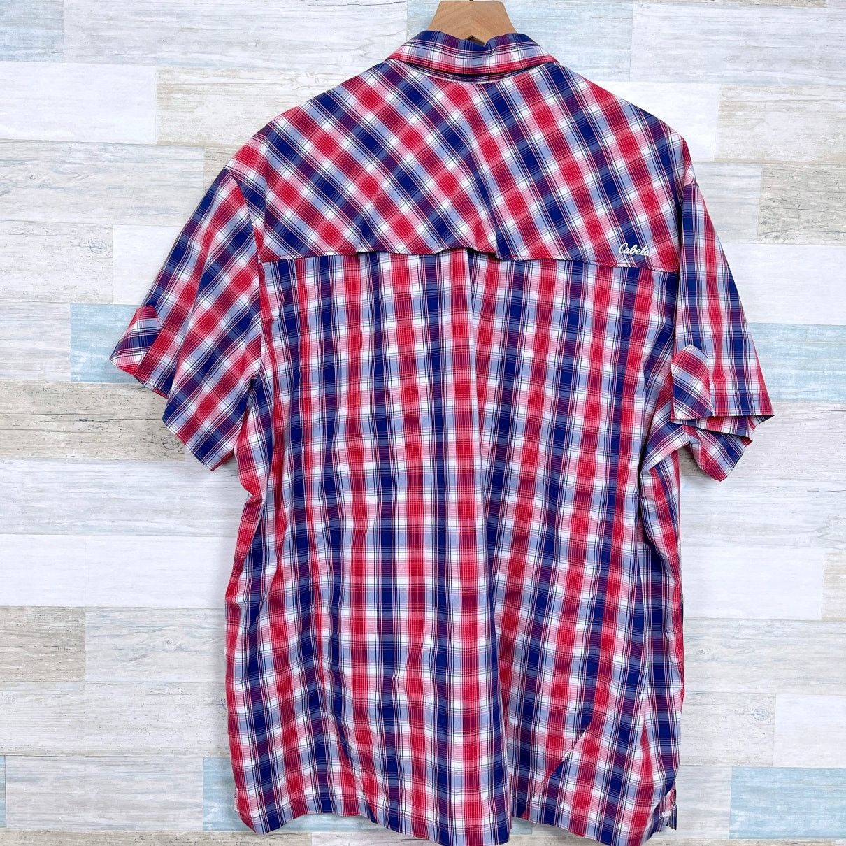 Cabelas Cabelas Short Sleeve Hiking Shirt Red Plaid Cooling Mens XL Size US XL / EU 56 / 4 - 3 Thumbnail