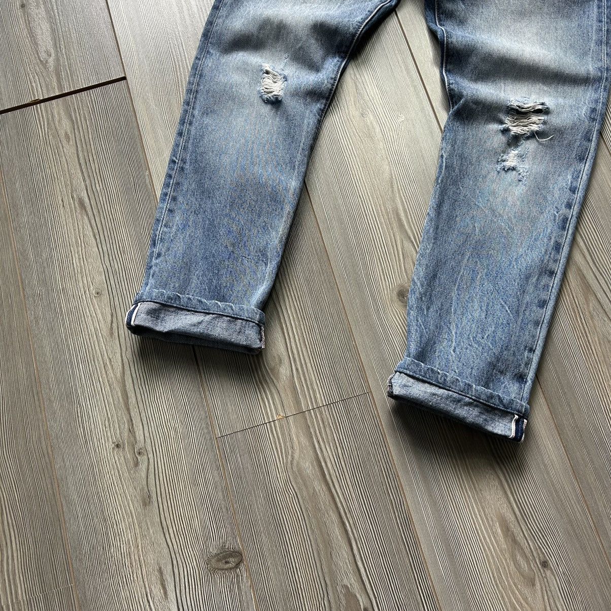 Levi's Levi’s 501 Selvedge Distressed Denim Jeans Size 27" / US 4 / IT 40 - 3 Thumbnail