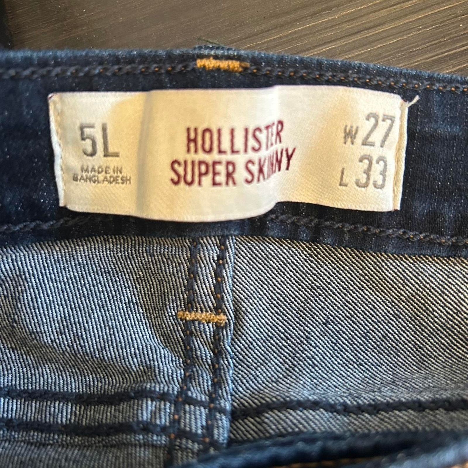 Hollister (27,33) Hollister Co. Dark Navy Jeans with Pocket Embroidery Size S / US 4 / IT 40 - 3 Thumbnail