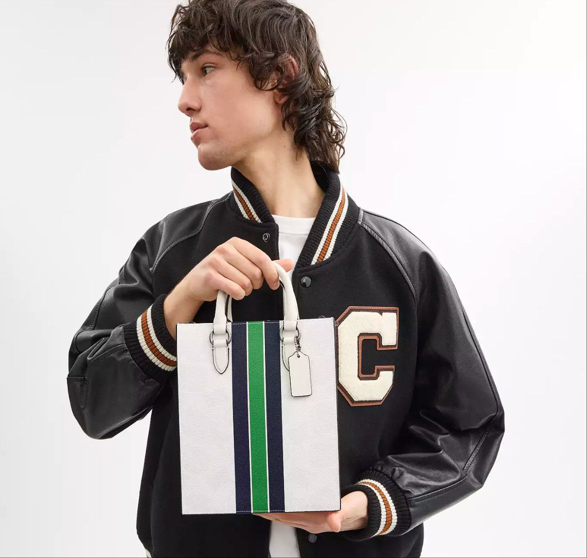 Coach Dylan Tote Bag In Signature Canvas With Varsity Stripe CBI38 Size ONE SIZE - 9 Thumbnail