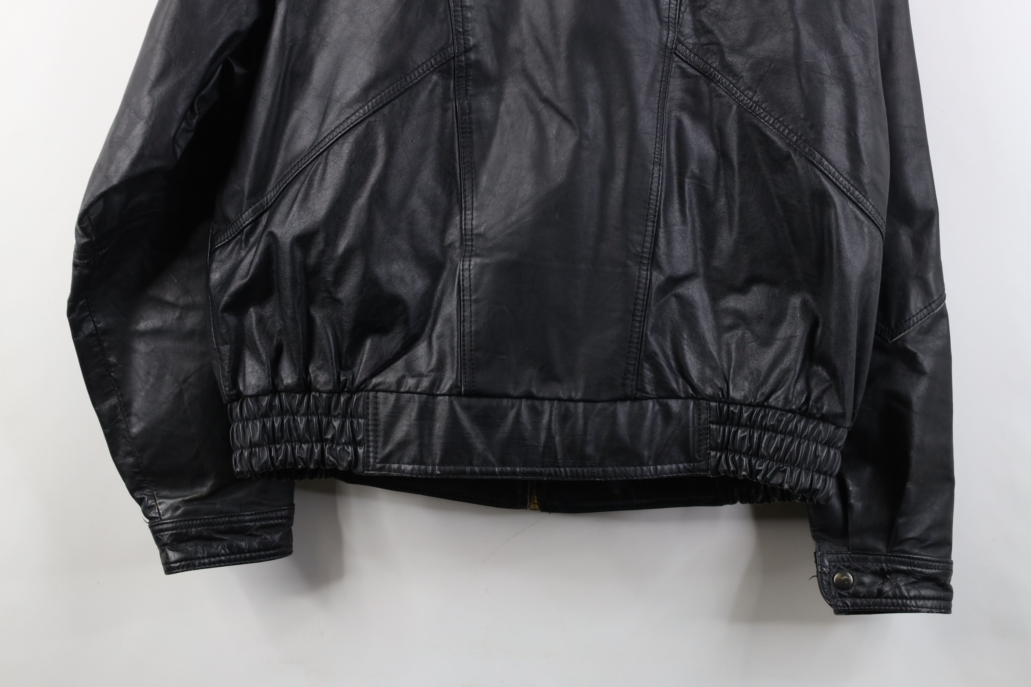 Vintage Vintage 90s Streetwear Full Zip Leather Flight Bomber Jacket Size US L / EU 52-54 / 3 - 15 Thumbnail