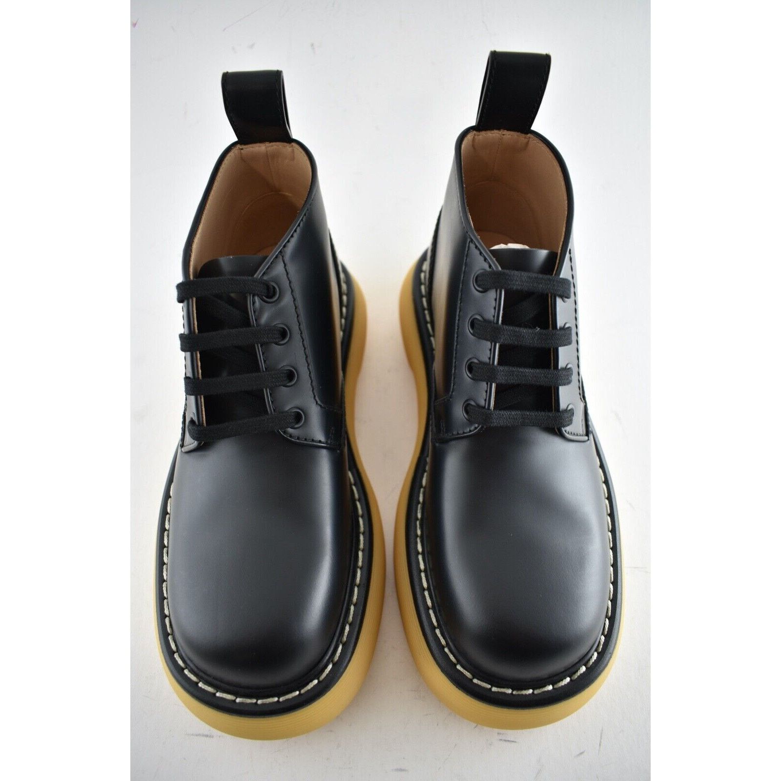 Bottega Veneta Bottega Veneta Swell Black Leather Rubber Lug Sole Lace Up Size US 7 / IT 37 - 6 Thumbnail
