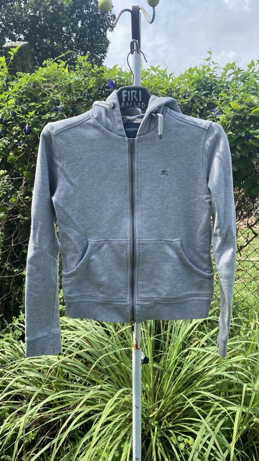 Burberry Grey Zipper Hoodie Size M / US 6-8 / IT 42-44 - 1 Thumbnail