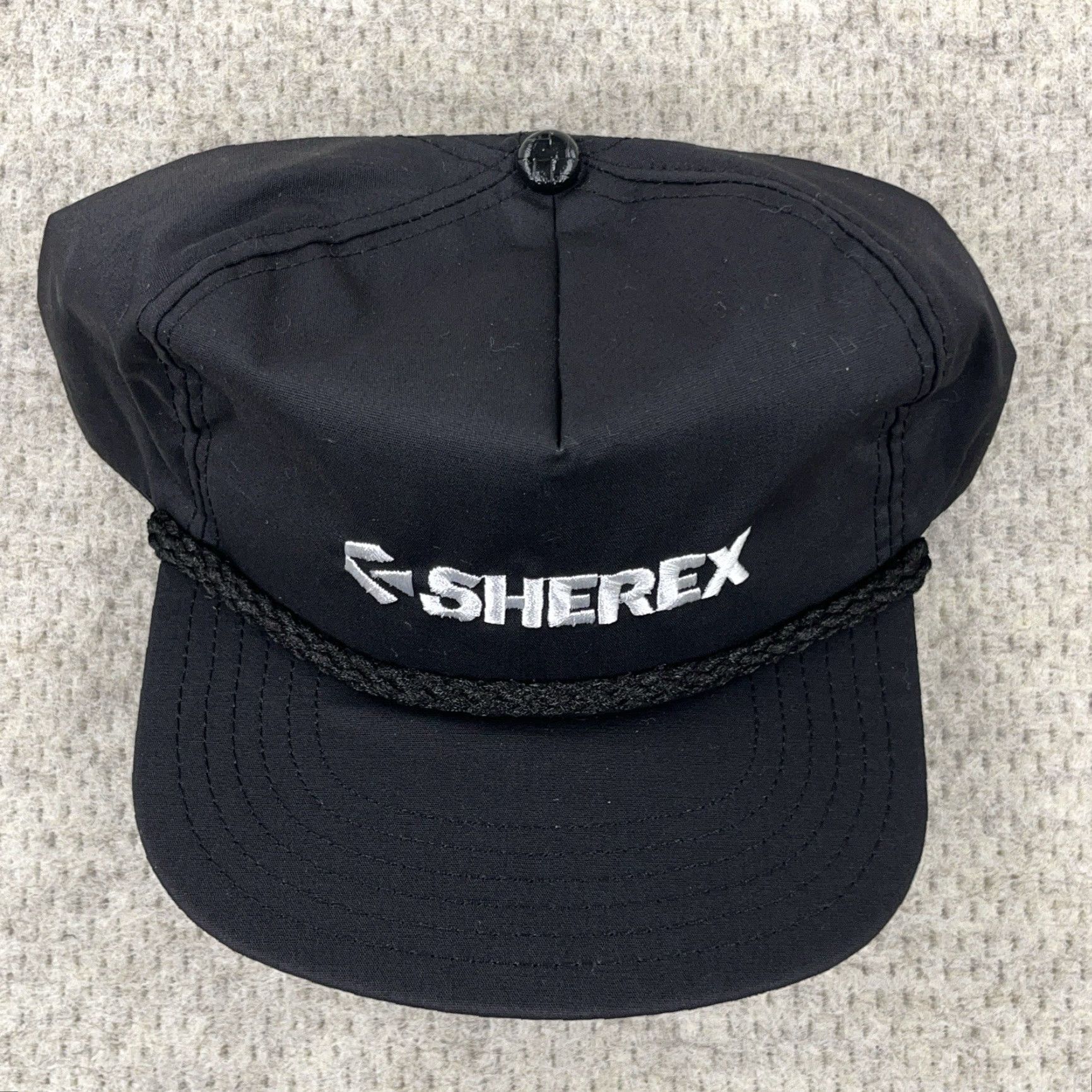 Vintage VINTAGE Sherex Trucker Hat Cap SnapBack Black Made In USA Rope Coal Mine 80s F29 Size ONE SIZE - 3 Thumbnail