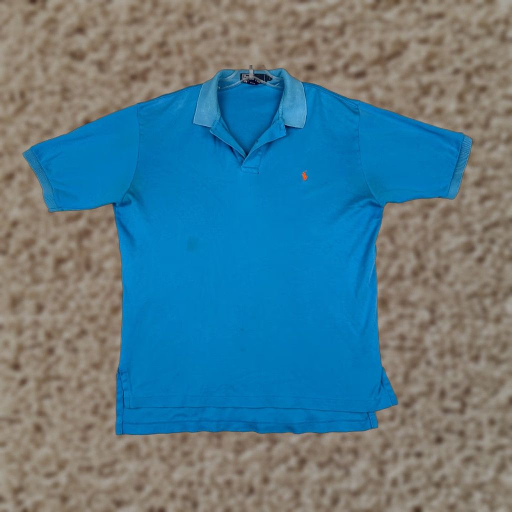 Ralph Lauren VINTAGE Polo Ralph Lauren Shirt Mens Large Blue 100% Cotton Knit Polo Shirt All Seasons Relaxed Regular Mens Blue Polo 40in Chest 28in Length Size US L / EU 52-54 / 3 - 1 Thumbnail