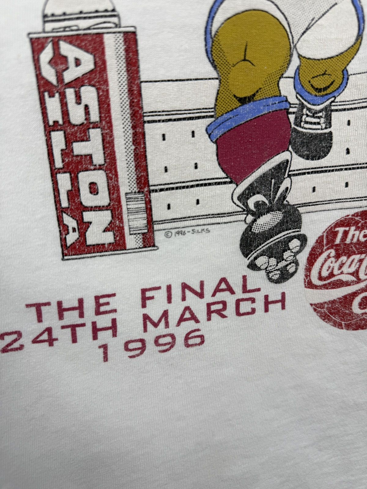Fruit Of The Loom 🇬🇧 Vintage 1996 Aston Villa Coca Cola Cup Final Wembley T-Shi Size US M / EU 48-50 / 2 - 5 Thumbnail