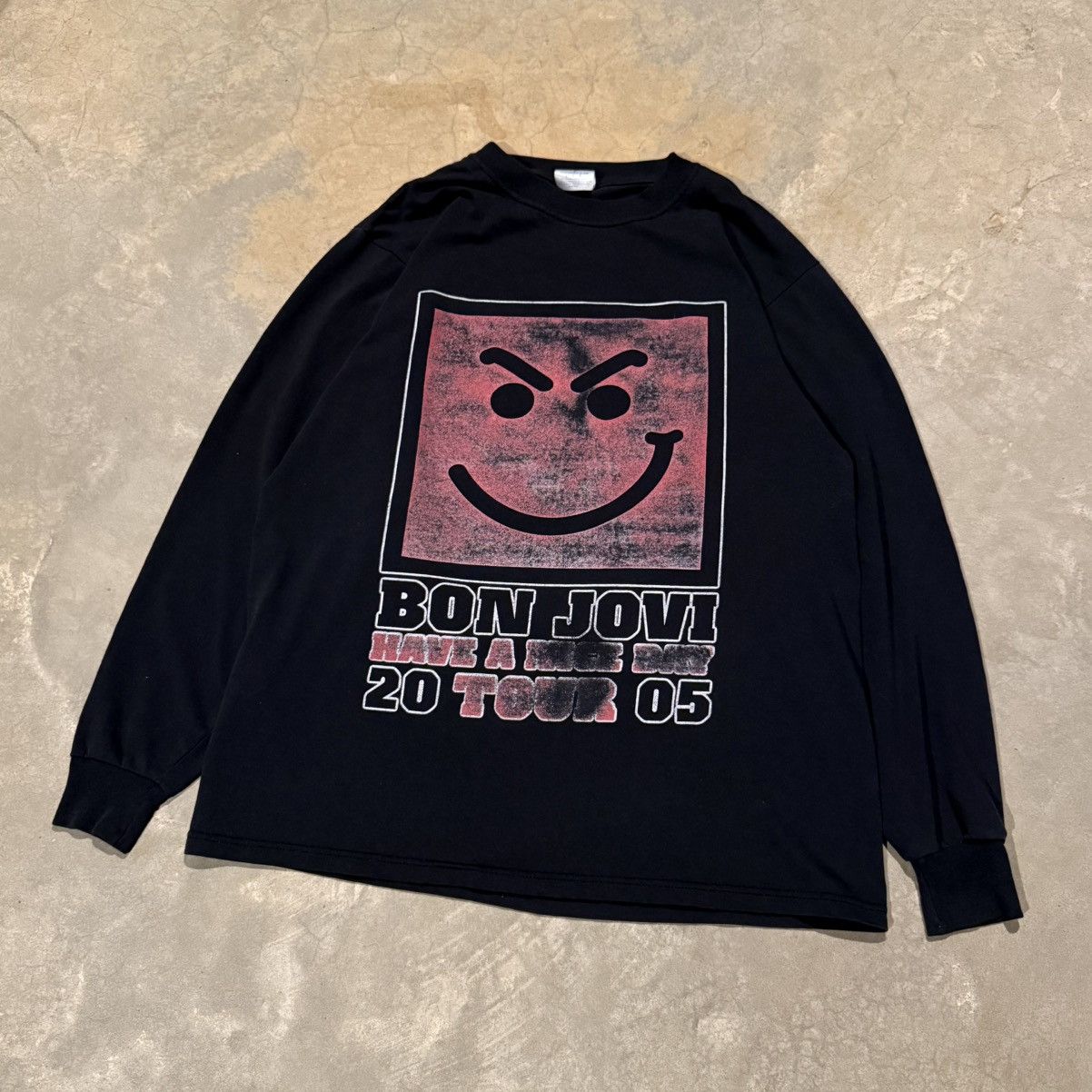 Vintage 2005 Bon Jovi Faded Have A Nice Day Tour Rap Style Tee ERD Size US L / EU 52-54 / 3 - 2 Thumbnail