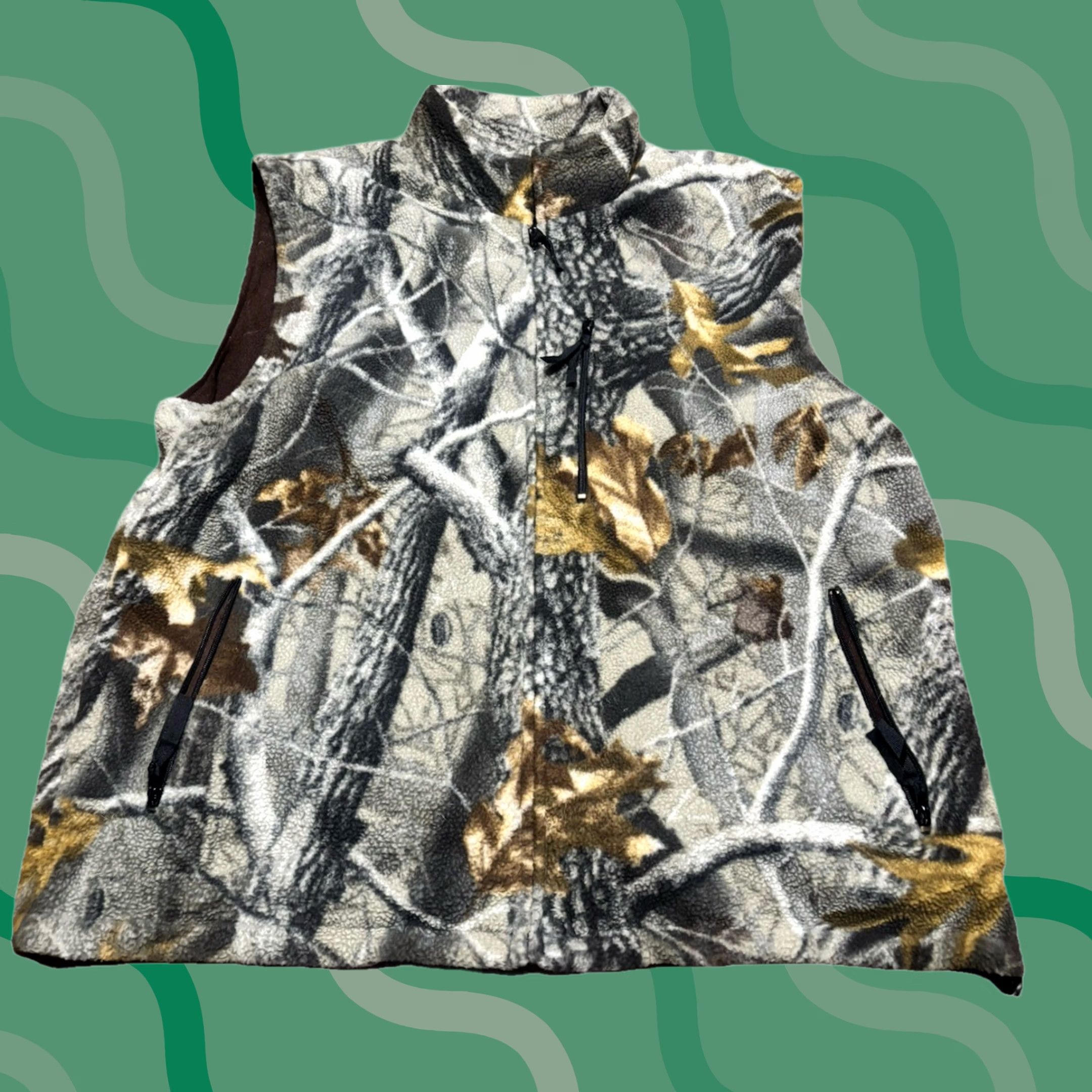 Vintage VINTAGE Camo Fleece Vest Men L Full Zip Hunting 90’s Size US L / EU 52-54 / 3 - 1 Thumbnail
