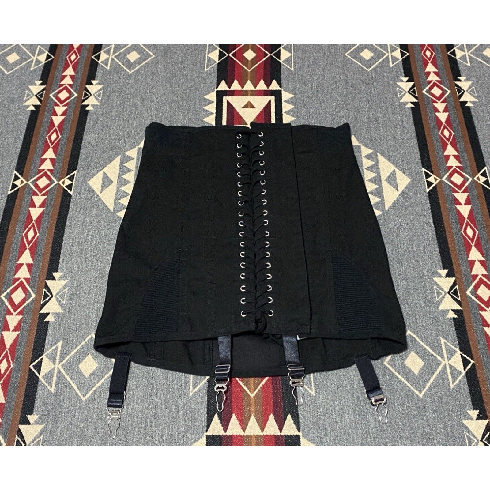 Image of Orseund Iris Mini Skirt Black Size M Cotton Lace Straps Goth Punk Sexy T73 in White, Women's