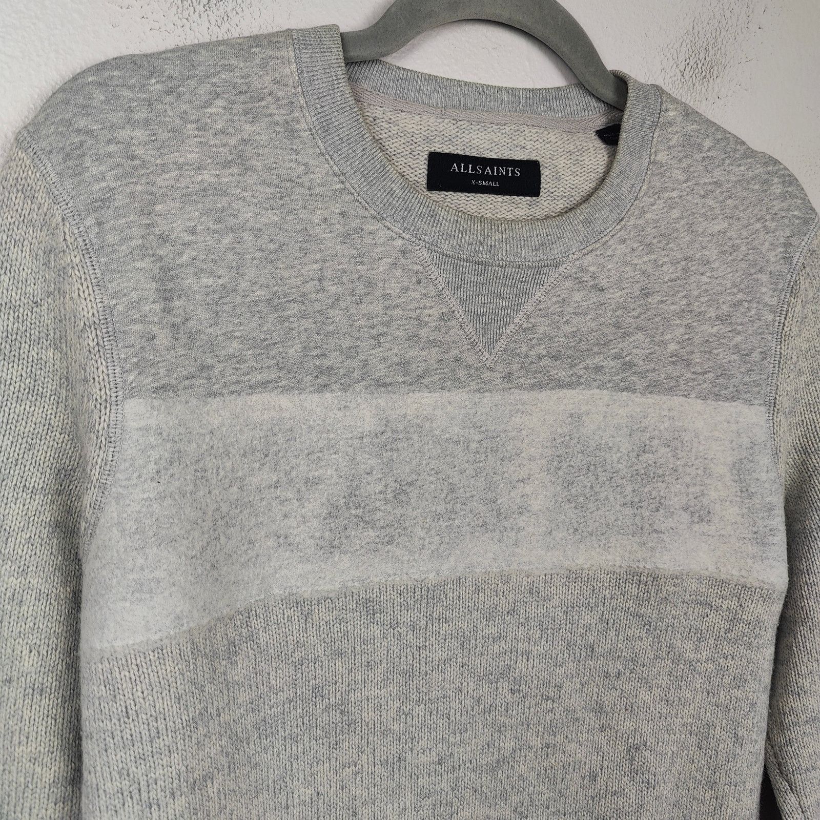 Allsaints AllSaints Bracton Crewneck Sweater Mens XS Light Gray Size US XS / EU 42 / 0 - 2 Thumbnail