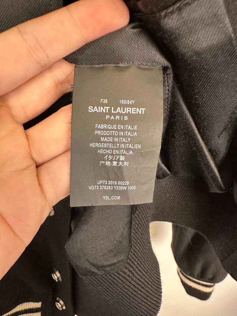 Saint Laurent Paris Saint Laurent Black Button-Up Baseball Jacket- Size US M / EU 48-50 / 2 - 7 Thumbnail