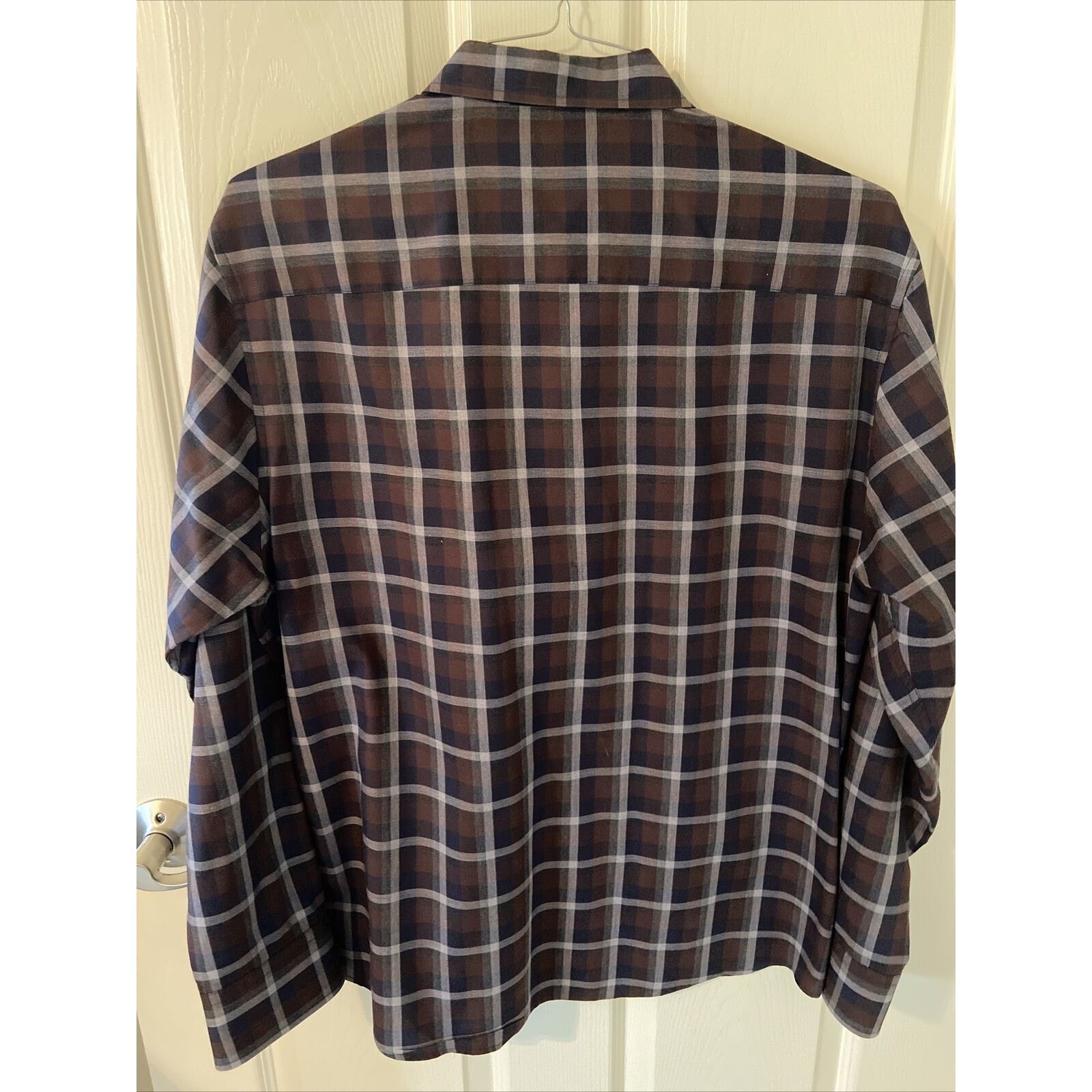 Vince Camuto Vince Camuto Long Sleeve Button Up Shirt Brown Blue Plaid L Size US L / EU 52-54 / 3 - 4 Thumbnail