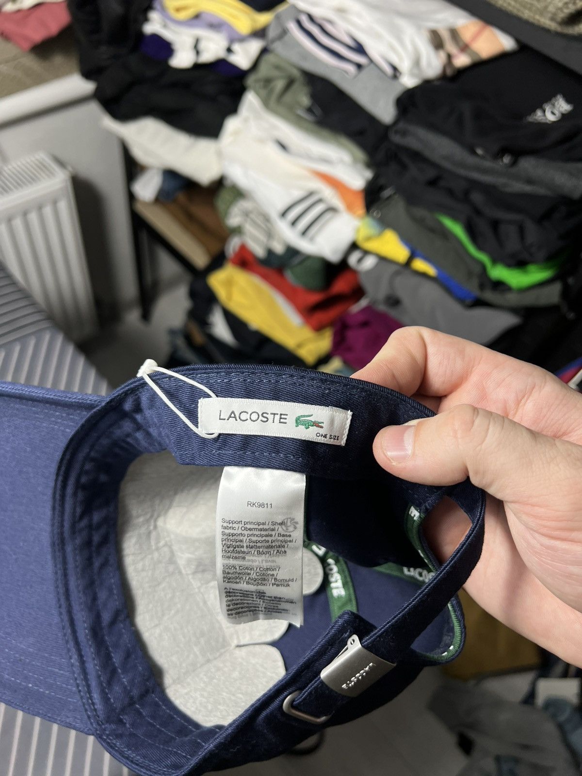 Lacoste NWT Lacoste Navy Blue Cotton Cap One Size Size ONE SIZE - 7 Thumbnail