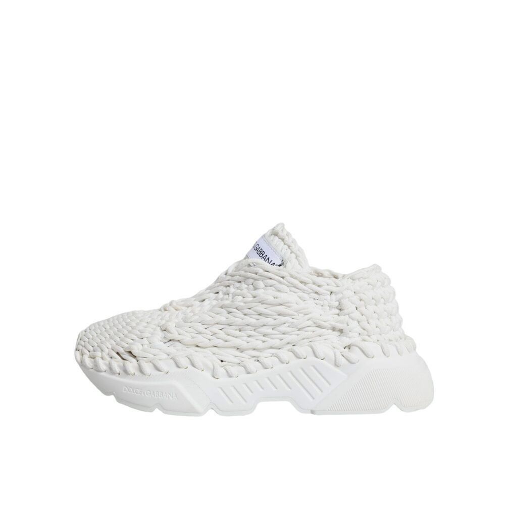 Dolce & Gabbana Dolce & Gabbana White Knitted Daymaster Sneakers Shoes Size US 9 / IT 39 - 8 Thumbnail