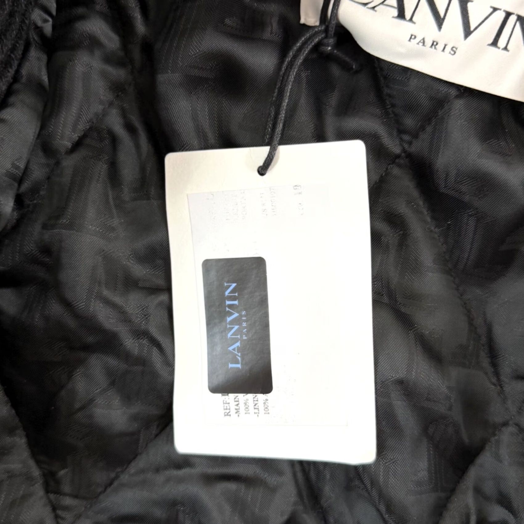 Lanvin VINTAGE Lanvin Signal Patch Jumbo Pea Coat Mens 54 Black Wool Snap NWT Signature Paris Lanvin Patch Logo Size US L / EU 52-54 / 3 - 7 Thumbnail