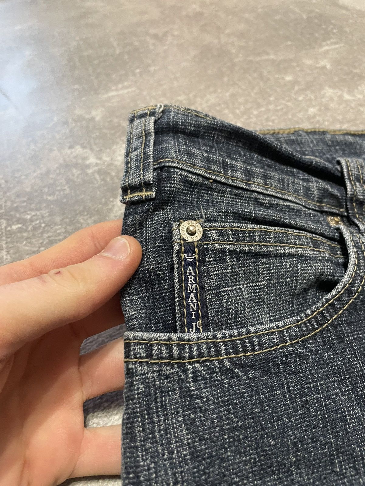 Armani Vintage Armani Jeans Metal Logo Distressed Denim Jeans Size US 34 / EU 50 - 8 Thumbnail