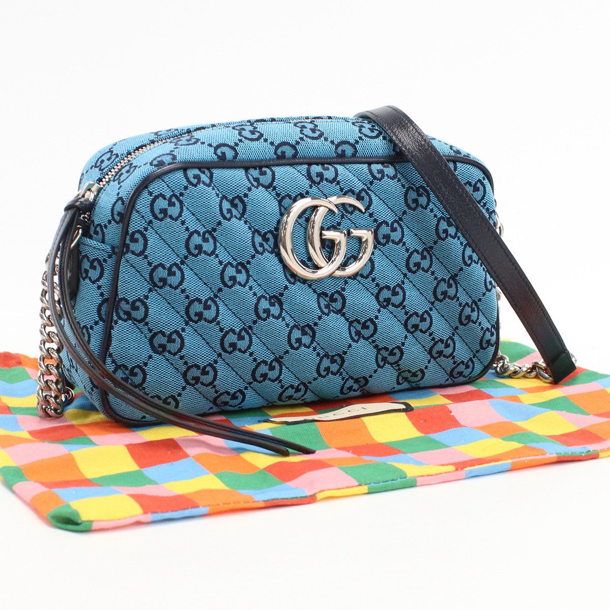 Gucci GG Marmont Shoulder Bag Canvas Blue