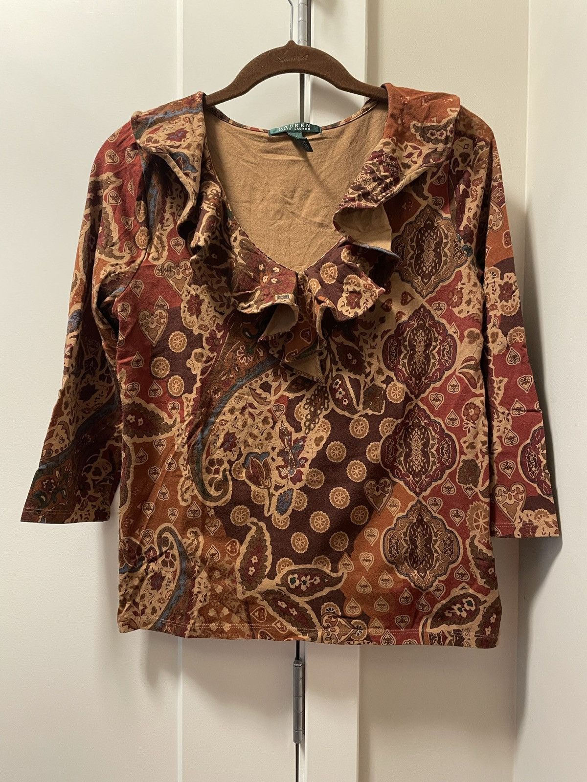 Polo Ralph Lauren 3/4 cotton ruffled shirt Size L / US 10 / IT 46 - 1 Thumbnail
