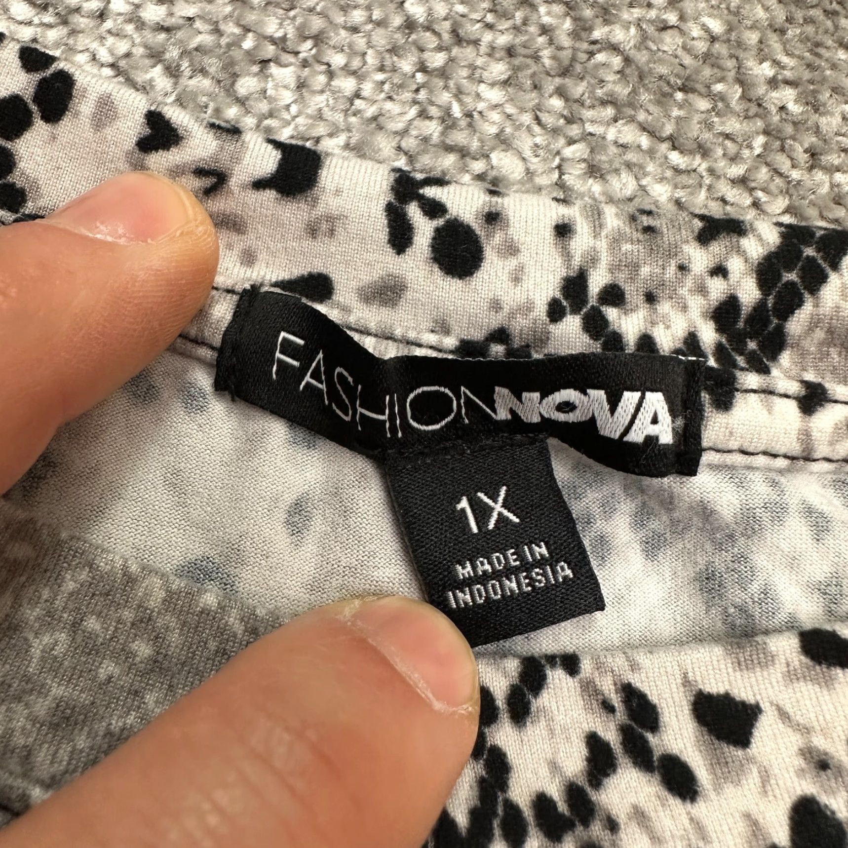 Fashion Nova Fashion Nova Blouse Womens 1X Snakeskin Animal Print Multi Long Sleeve Top Size XL / US 12-14 / IT 48-50 - 5 Thumbnail