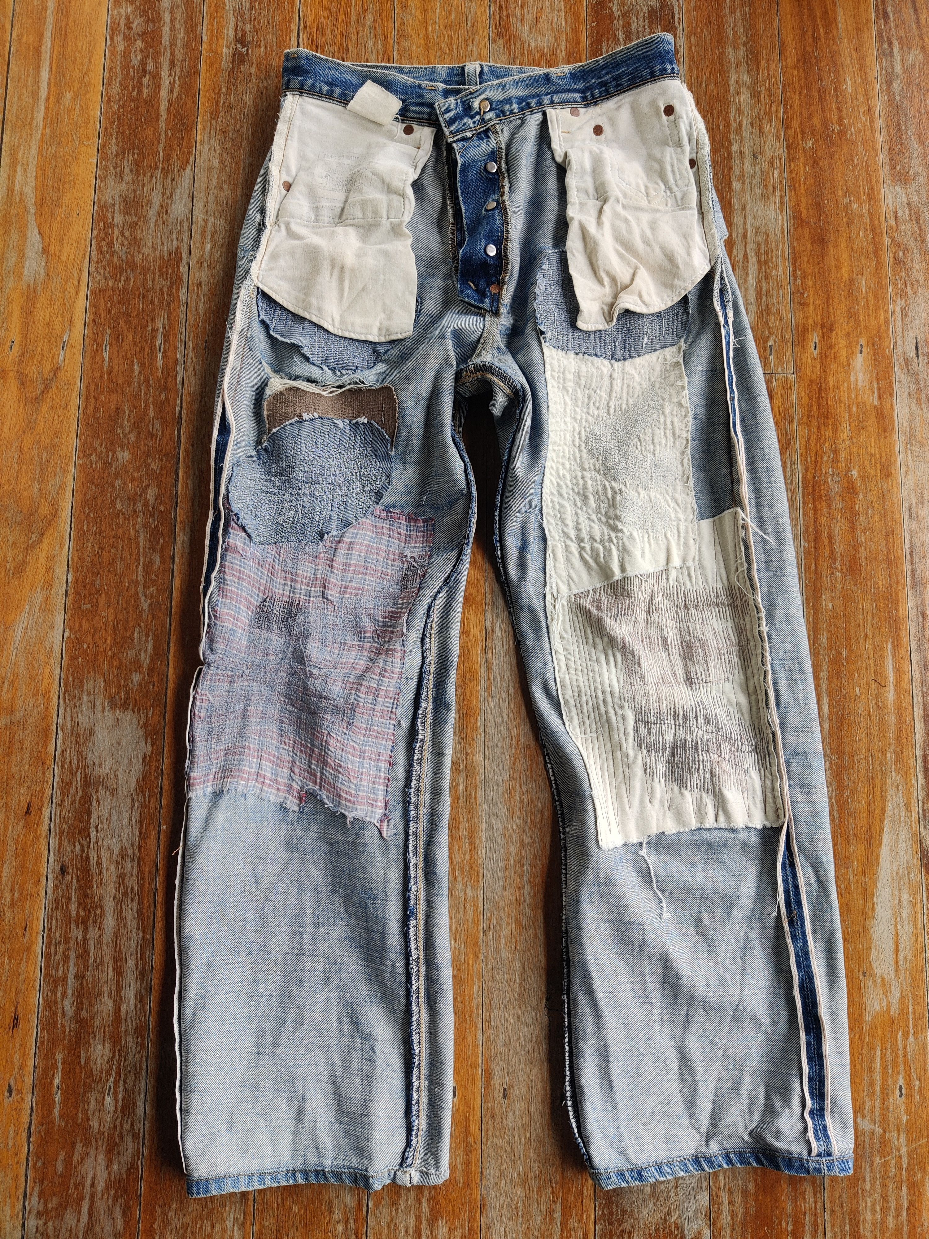 Japanese Brand × Levi's Vintage Clothing Vintage Levi's 702 Big E Selvedge Buckle Back Grunge Size US 30 / EU 46 - 4 Thumbnail