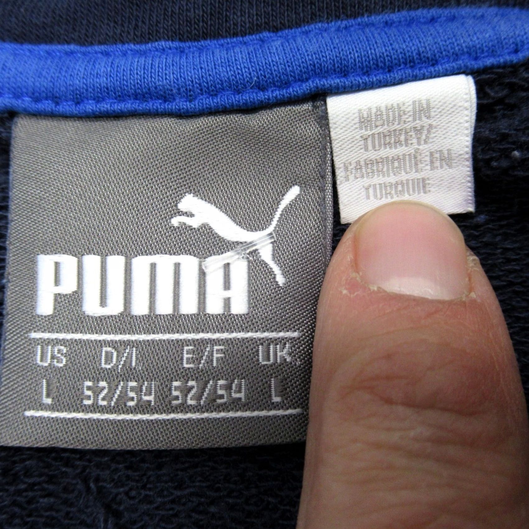 Puma Puma Italia Jacket Mens Large Blue Striped Pockets Full Zip Soccer Warm Up Track Jacket Size US L / EU 52-54 / 3 - 4 Thumbnail