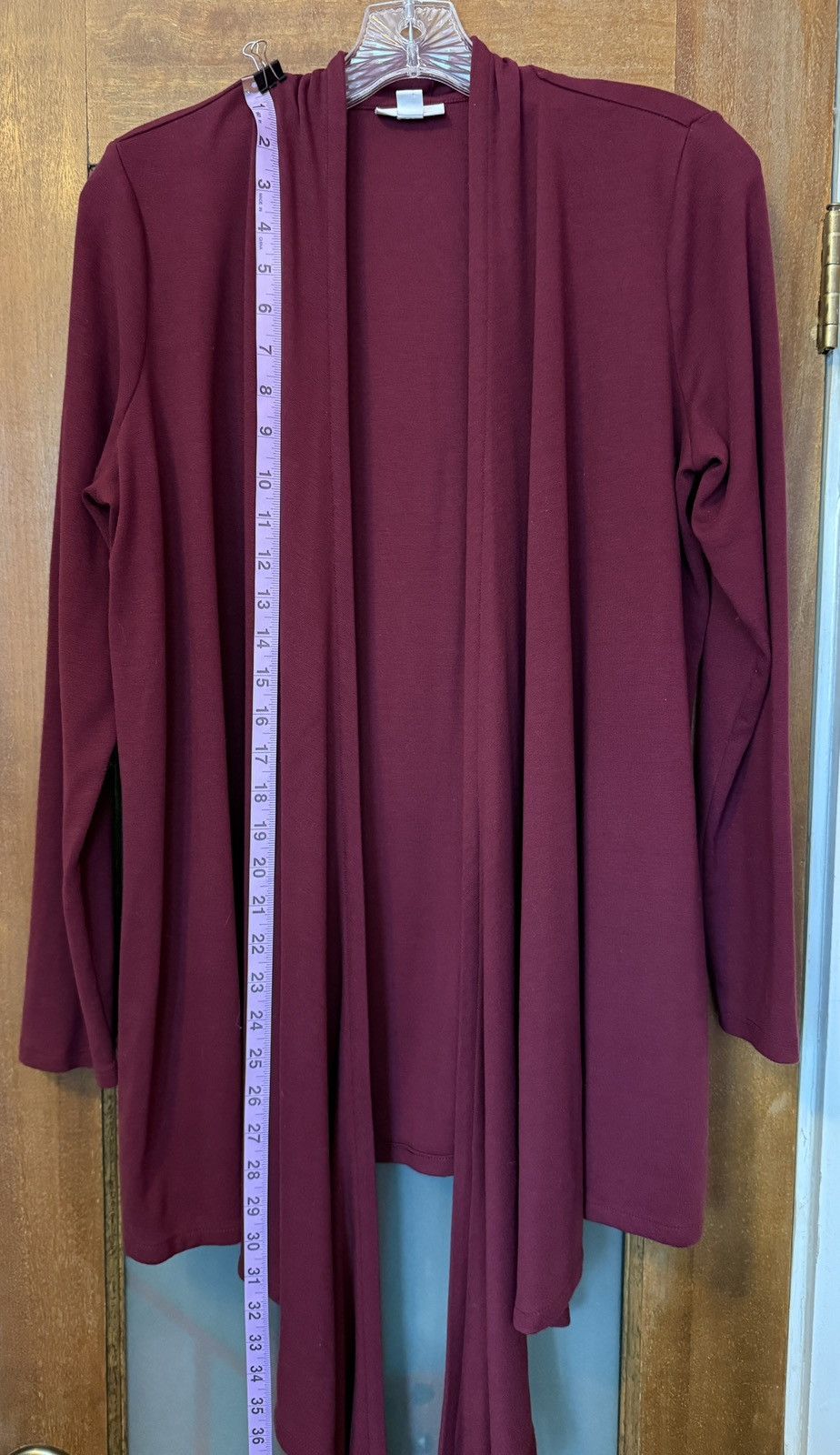 J. Jill J Jill Pure Jill Bordeaux Multi Way Wrap Cardigan Sweater Size M / US 6-8 / IT 42-44 - 4 Thumbnail