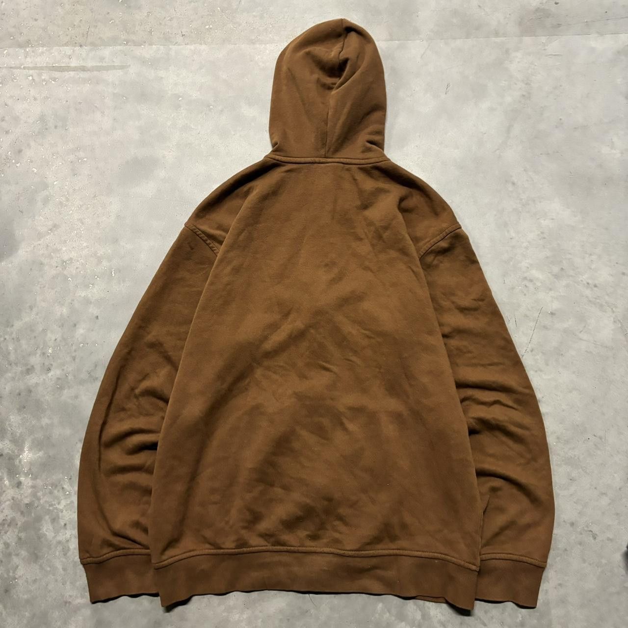 Japanese Brand × Vintage Crazy Vintage Y2K/2000s Brown Blank Essential Zip Up Hoodie! Size US M / EU 48-50 / 2 - 7 Thumbnail