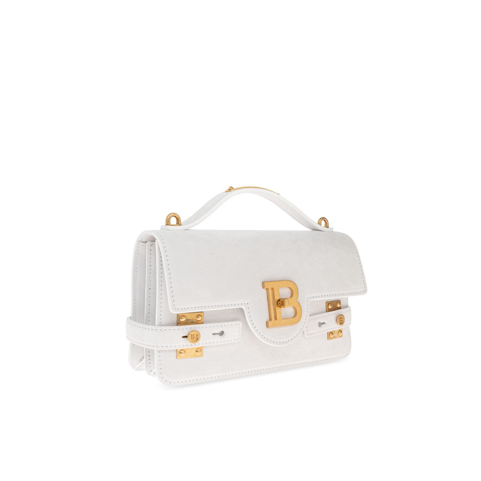 Balmain BALMAIN B-Buzz 24 White Suede Shoulder Bag New & Authentic Size ONE SIZE - 3 Thumbnail