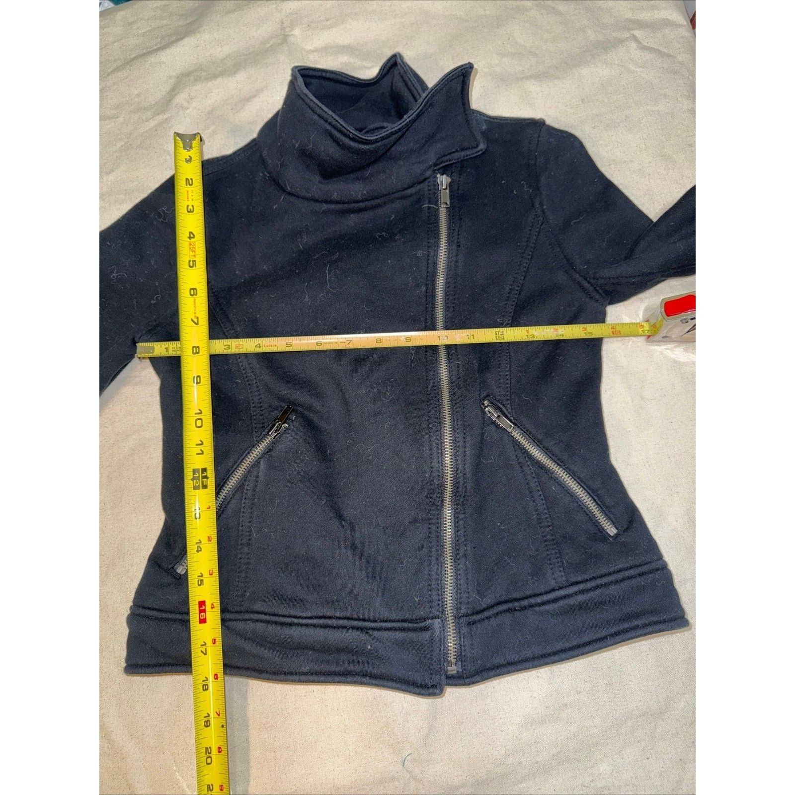 Gap Gap Womens Motorcycle Biker Jacket Black Asymmetric Zip Pock Size XS / US 0-2 / IT 36-38 - 5 Thumbnail