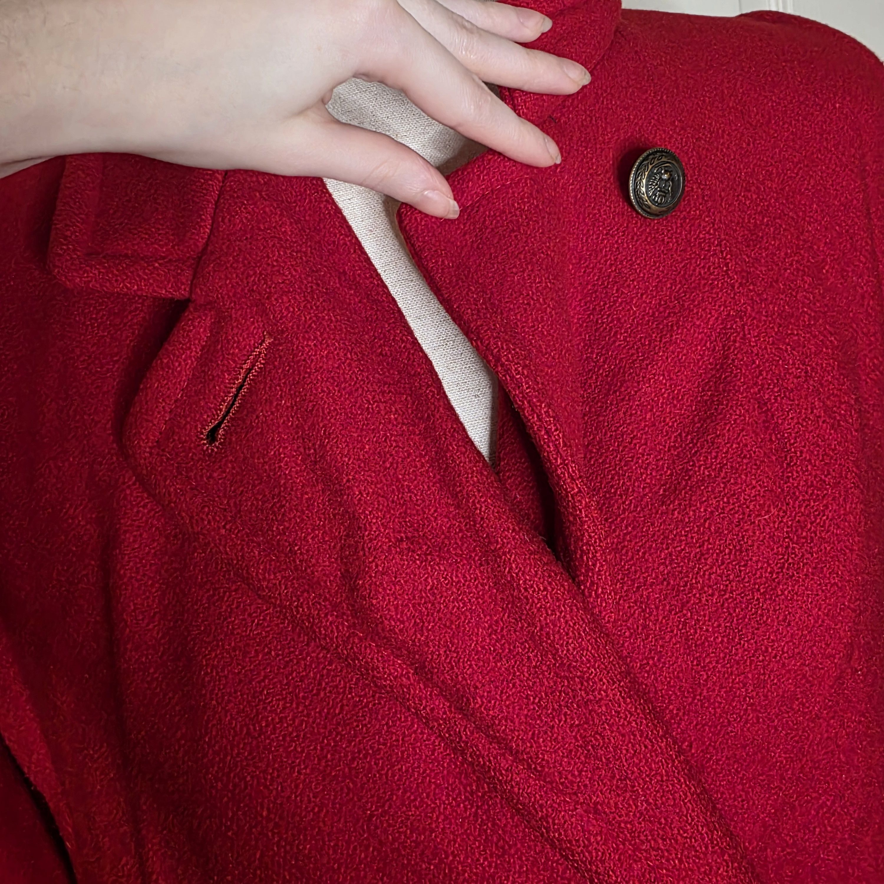 Other Vintage Jofeld Red Wool Peacoat Size L / US 10 / IT 46 - 6 Thumbnail