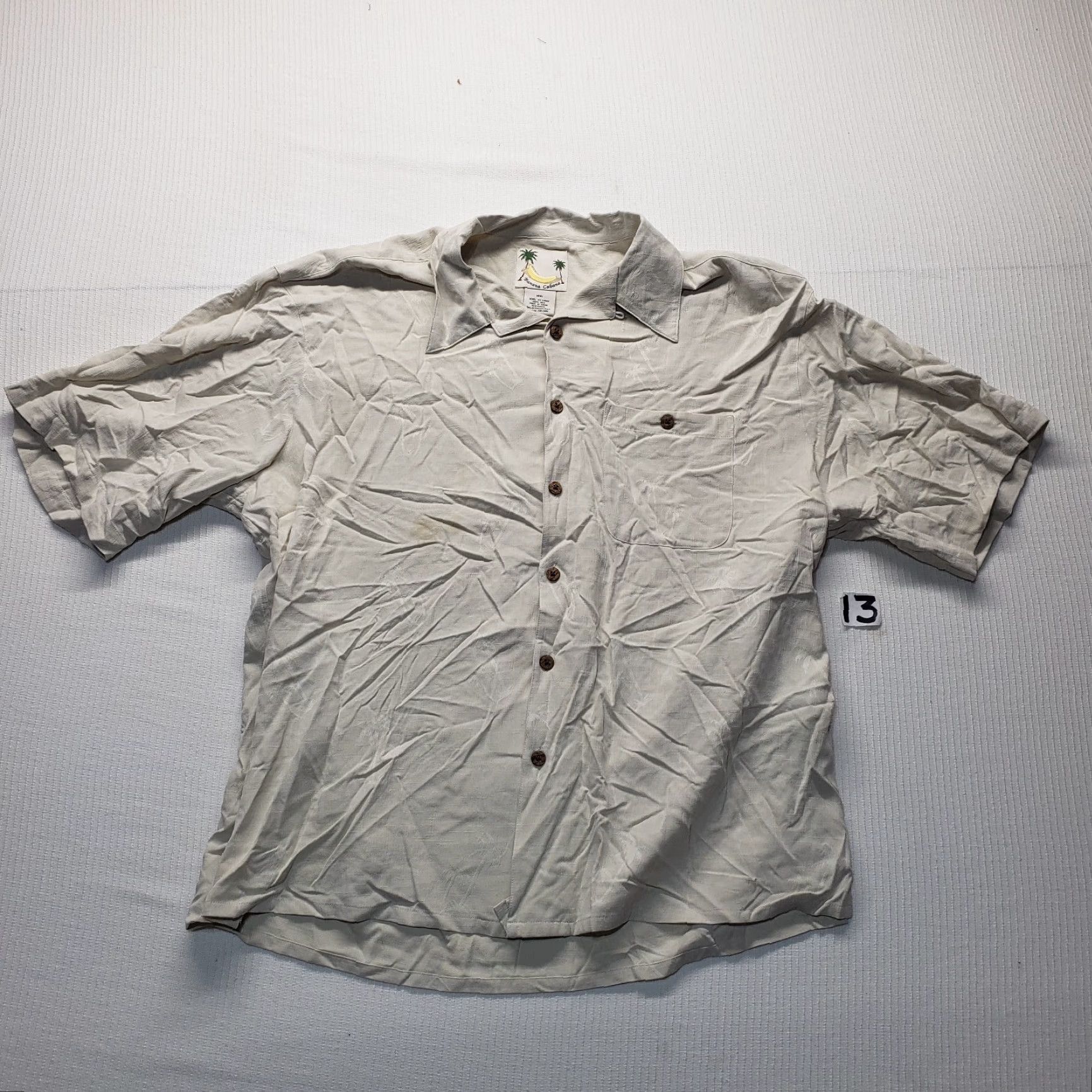 Vintage Banana Cabana Button Up Shirt Short Sleeve Adult Mens 2XL XXL Tan Brown Silk Geometric Pattern Casual Vintage: No - (no extra info) Size US XXL / EU 58 / 5 - 4 Thumbnail