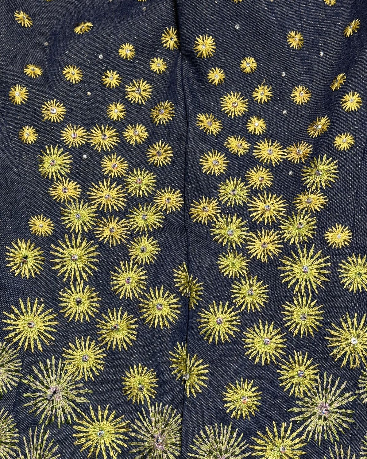 Dior CHRISTIAN DIOR S/S 2002 Fireworks Beaded Flared Denim Pants Size 27" / US 4 / IT 40 - 4 Thumbnail