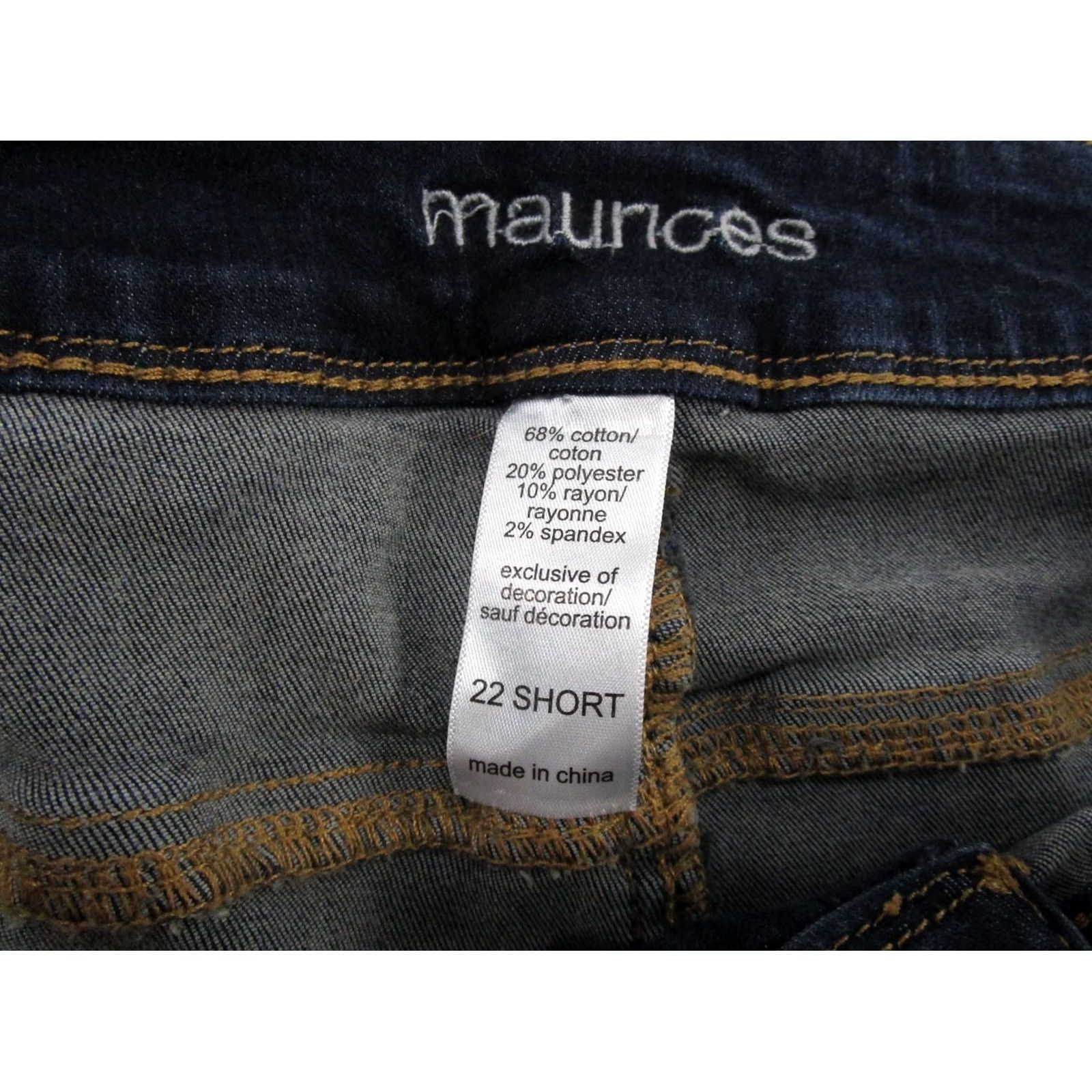 Vintage Maurices Womens Denim Skinny Jeans Jeggings Plus Size 22 Short Stretch 5-Pocket Design Blue Size 40" / US 18 - 4 Thumbnail