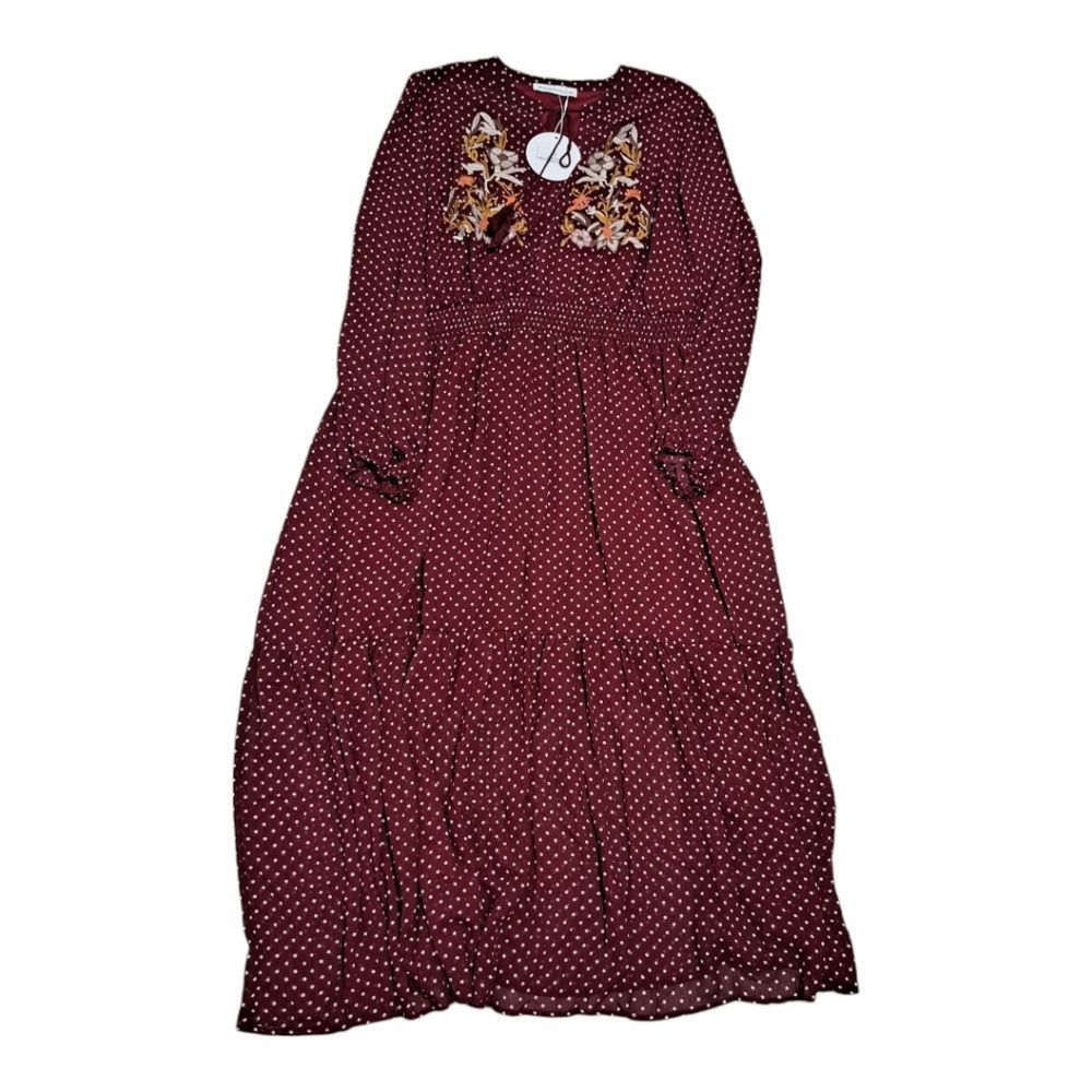 Other RusttyDustty Polka-Dot Floral Embroidered Modern Boho Tie Ne Size 4XL / US 24-26 - 15 Thumbnail