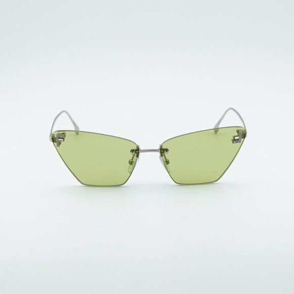 Fendi Fendi FE4160US 16N Sunglasses Silver Cat Eye Frame, Green Size ONE SIZE - 2 Thumbnail