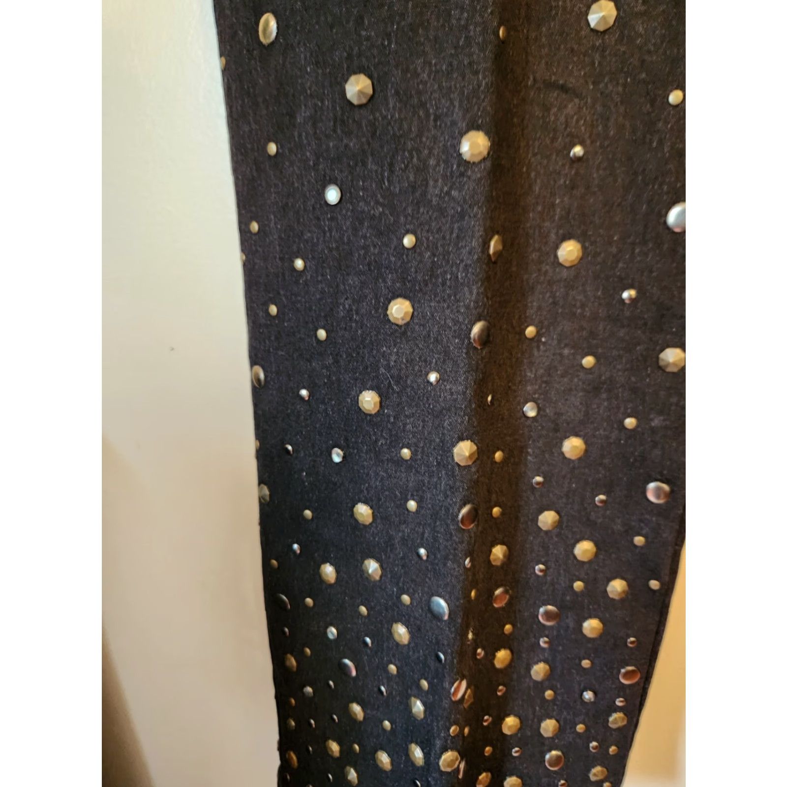 Denime VINTAGE DG2 Diane Gilman Black Studded Bootcut Denim Jeans 22W Petite Womens Bootscut Jeans Black Studded 22W Petite DG2 Size 40" / US 18 - 6 Thumbnail