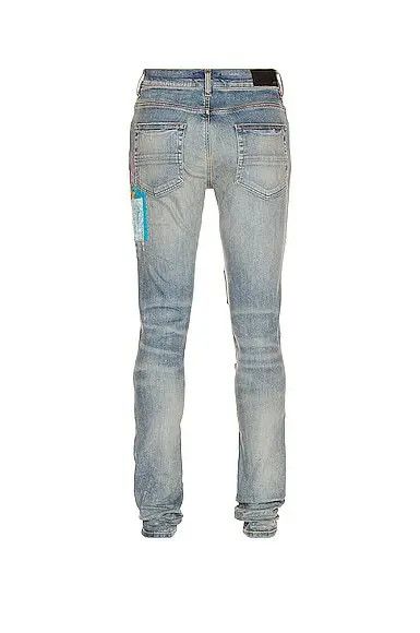 Amiri o1mle0325 Quilted Artpatch Jeans in Clay Indigo Size US 28 / EU 44 - 2 Thumbnail