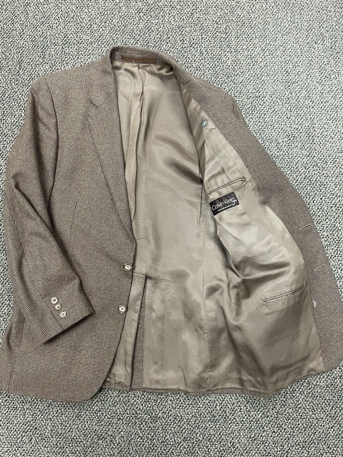 Calvin Klein × Vintage Vintage Wool Tweed Jacket Size 40R - 6 Thumbnail