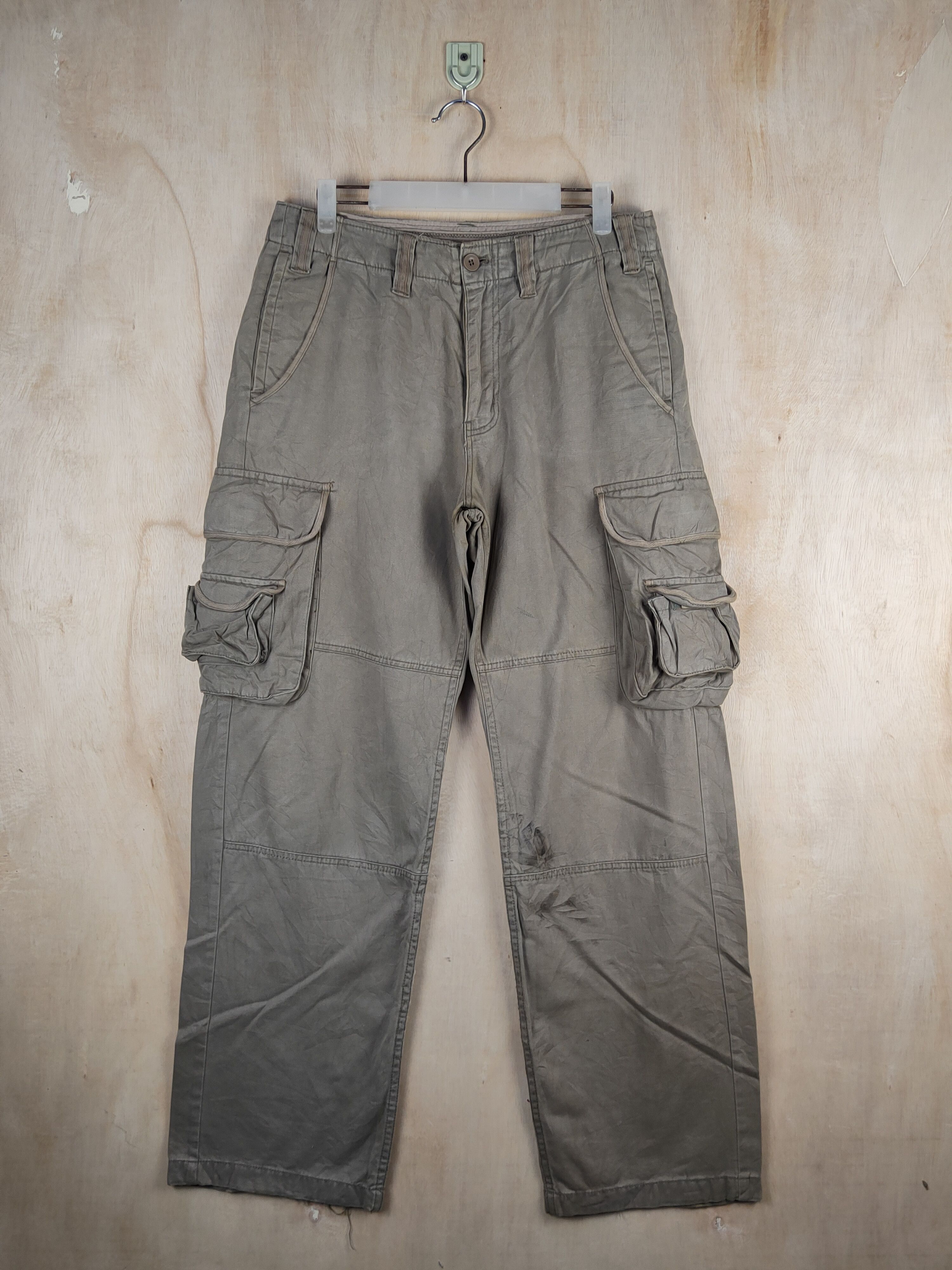 Japanese Brand Villand Olive Faded Multipocket Tactical Cargo Pants #S2404 Size US 31 - 1 Thumbnail
