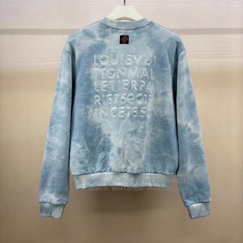 Louis Vuitton Louis Vuitton 26 SS sky blue smudged crewneck sweatshirt Size US M / EU 48-50 / 2 - 2 Thumbnail