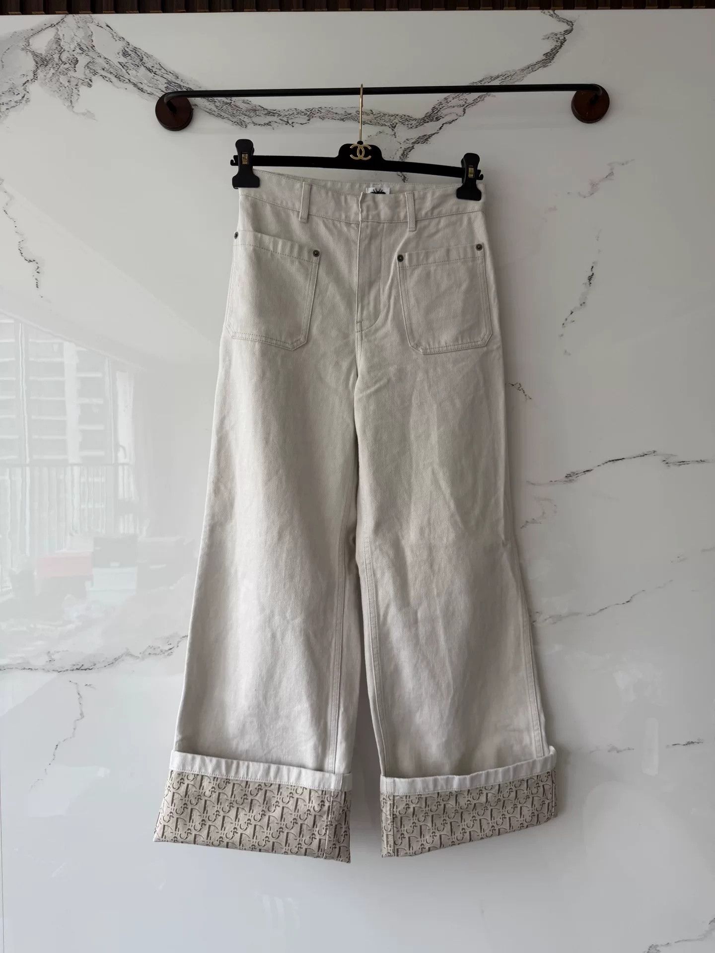Dior dior off-white printed denim pants Size 36" / US 14 / IT 50 - 1 Thumbnail