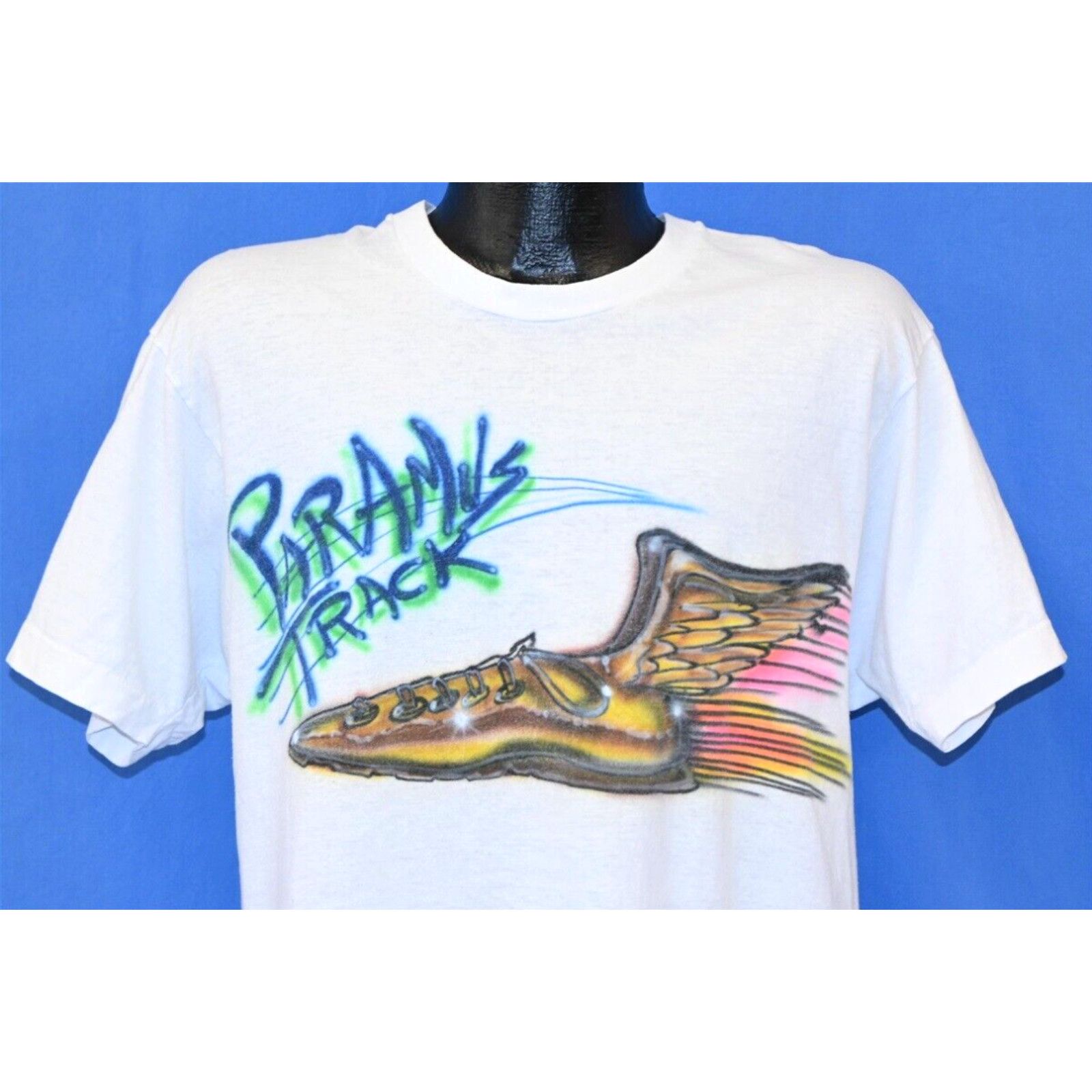 image of Fruit Of The Loom Vintage 90's Paramus Track Field New Jersey High School Coach Airbrush T-Shirt L 