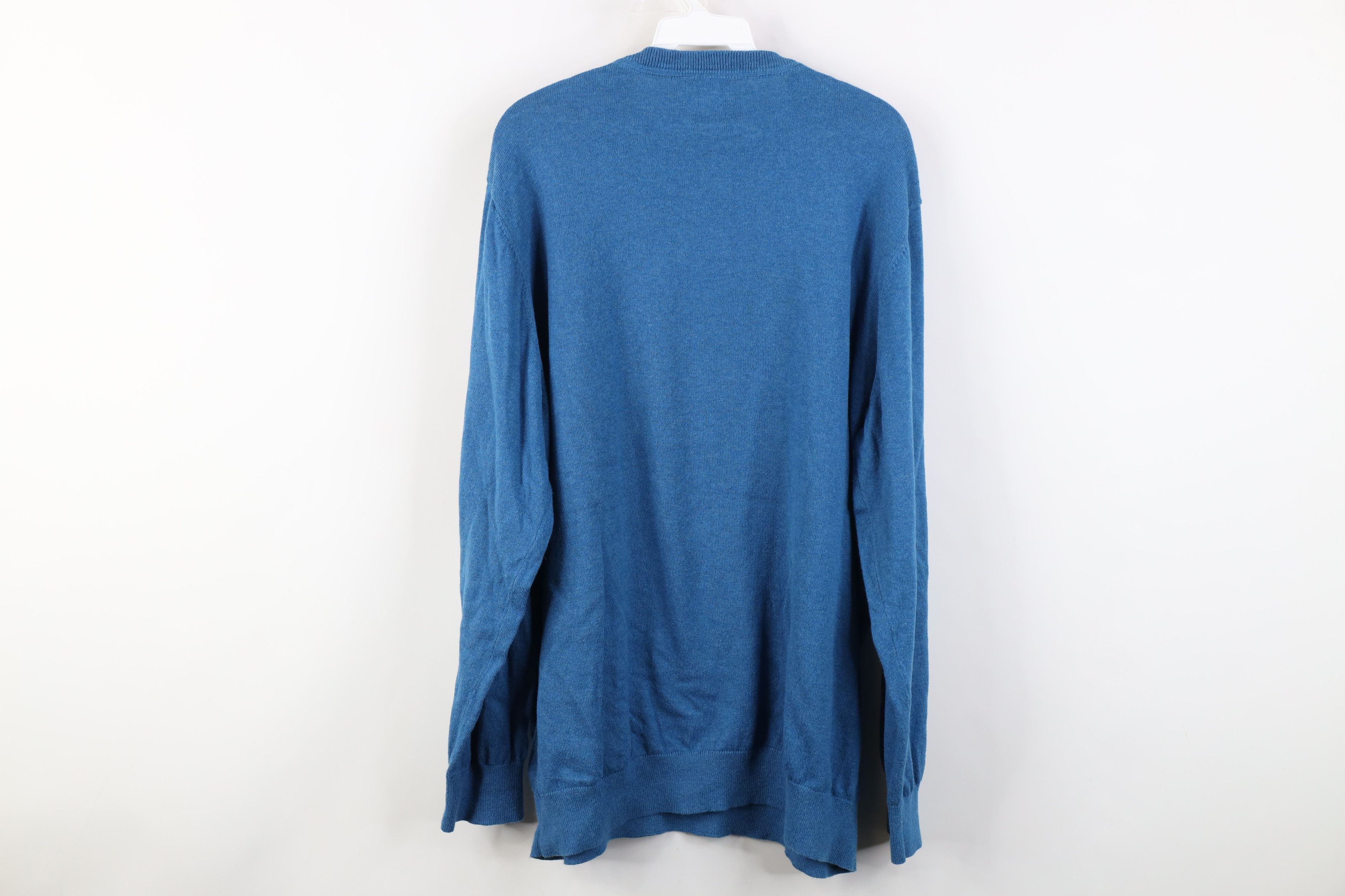 L.L. Bean Vintage LL Bean Cotton Cashmere Knit V-Neck Sweater Blue Size US XXL / EU 58 / 5 - 8 Thumbnail